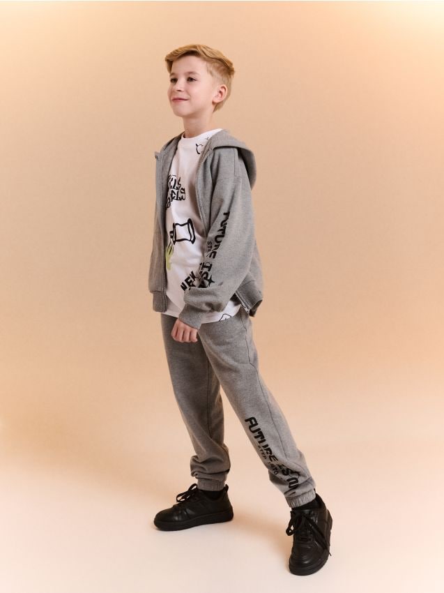 Sinsay - Pantaloni largi - gri-neutru