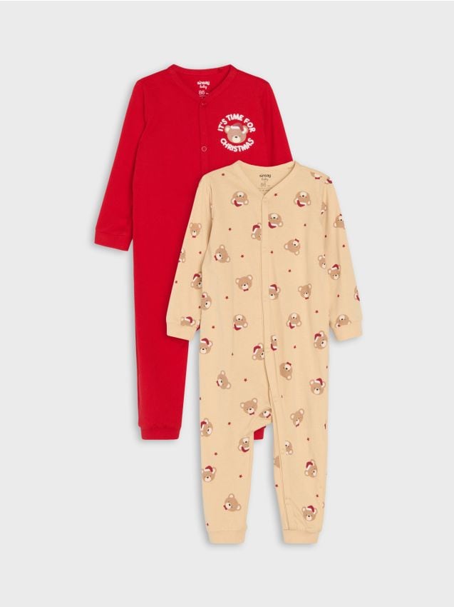 Sinsay - Salopete din bumbac cu motiv de Crăciun 2 pack - multicolor