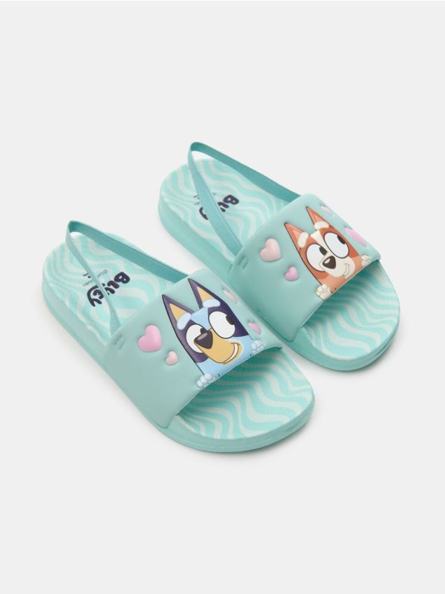 Sinsay - Papuci cu Curea Elastică pe Călcâi Bluey - verde-mentă