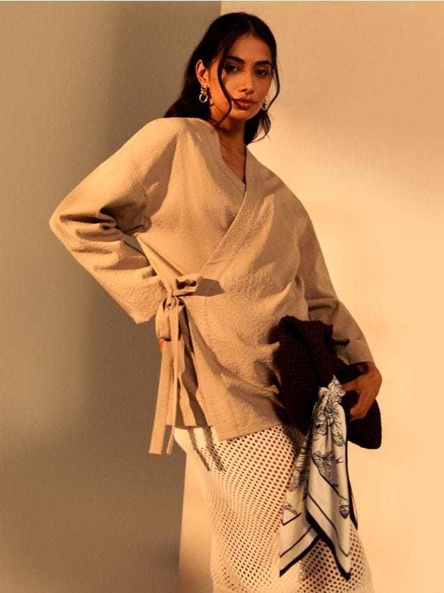 Sinsay - Sacou tip kimono cu amestec de vâscoză - galben-pal