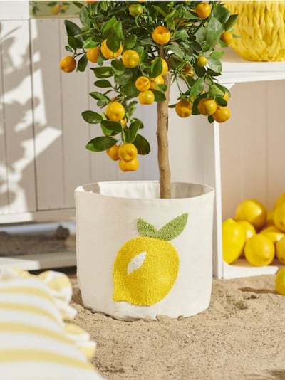Kosz do przechowywania z motywem cytryny