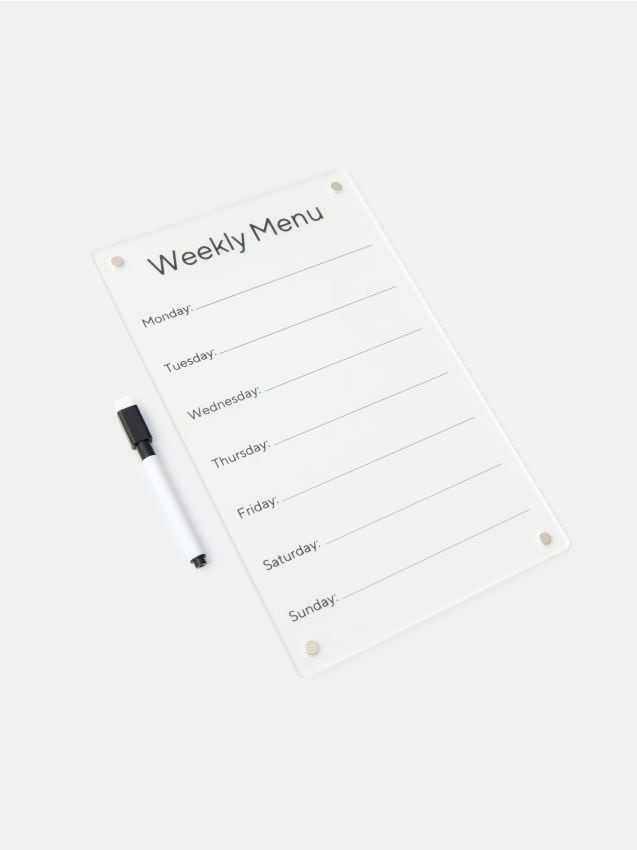 Sinsay - Planner săptămânal pentru frigider cu marker - clear
