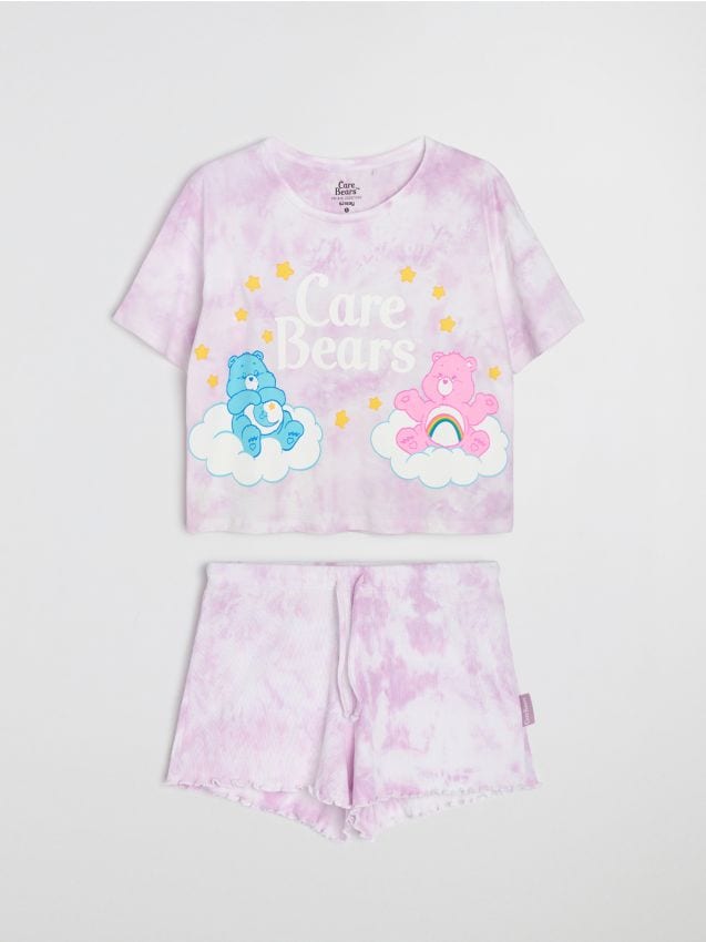 Sinsay - Pijama din bumbac în două piese cu imprimeu Care Bears - lavand