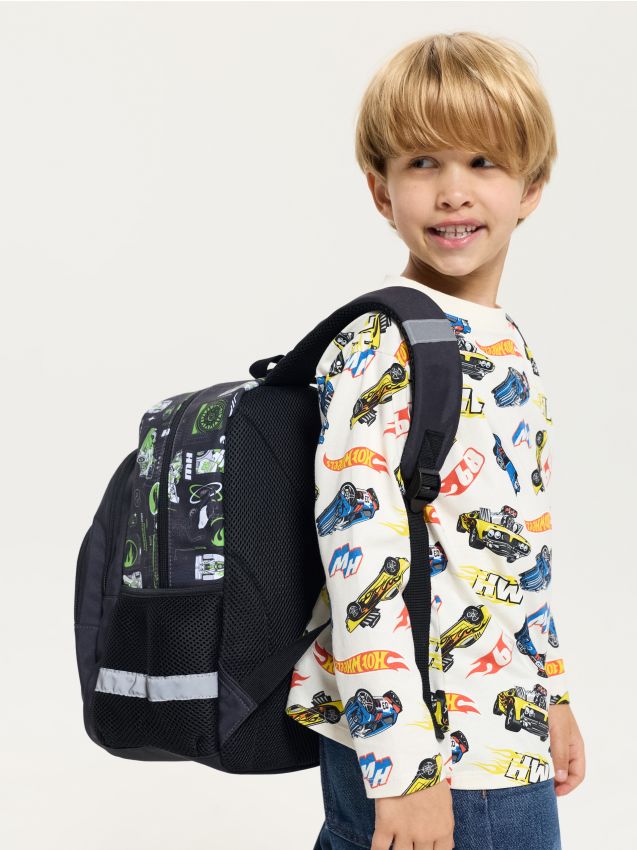 Sinsay - Rucsac cu elemente reflectorizante Hot Wheels - negru