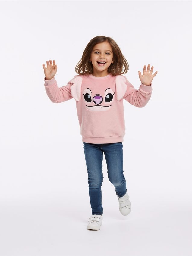 Sinsay - Mikina crewneck Stitch - ružová