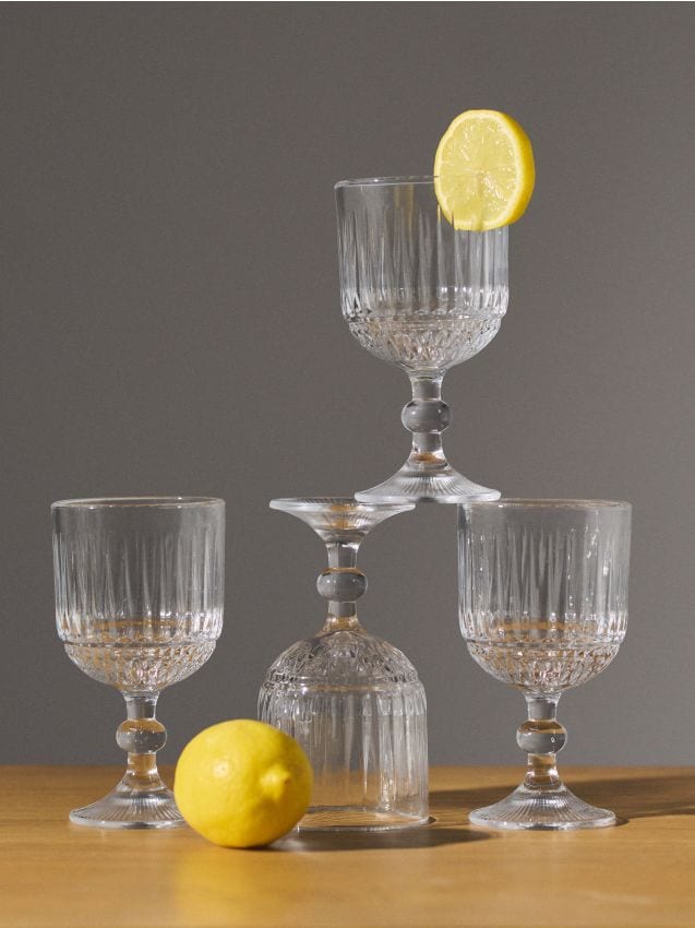 Sinsay - Pahare striate 4 bucăți - alb