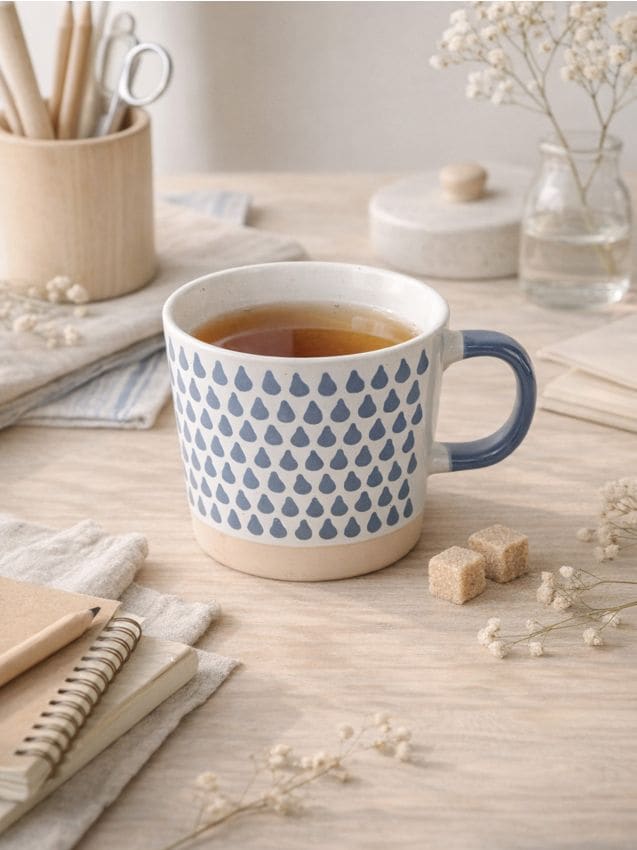 Sinsay - Cană cu motiv de picături - bleumarin