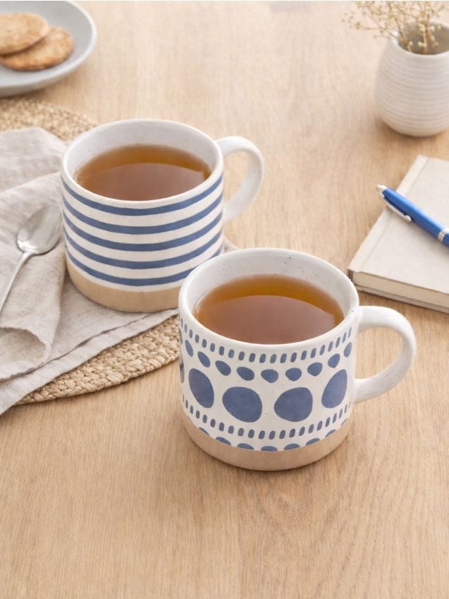 Sinsay - Set de căni cu imprimeu 2 pack - bleumarin