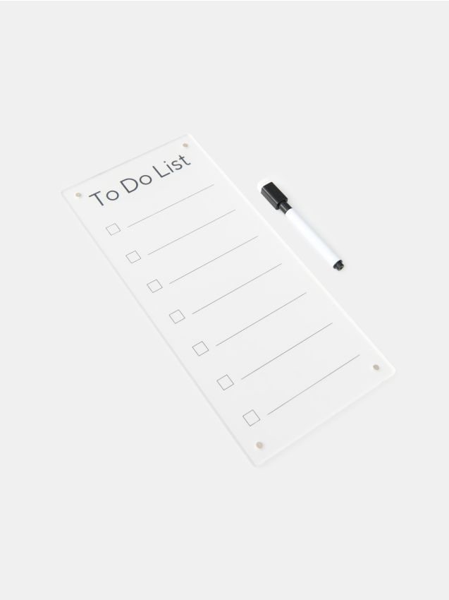 Sinsay - Planner pentru frigider cu suprafață de șters și marker - clear