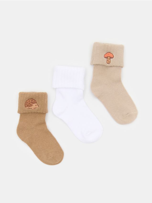 Sinsay - Șosete cu motiv de toamnă 3 pack - multicolor