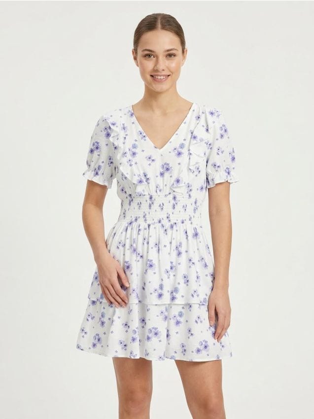 Sinsay - Rochie mini cu vâscoză cu imprimeu floral - multicolor