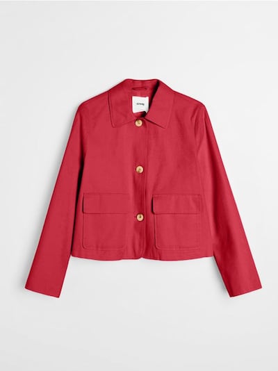 Pamučna jakna sa kragnom i twill završnom obradom