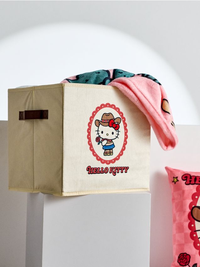 Sinsay - Cutie pliabilă pentru depozitare cu motiv cowboy Hello Kitty - crem