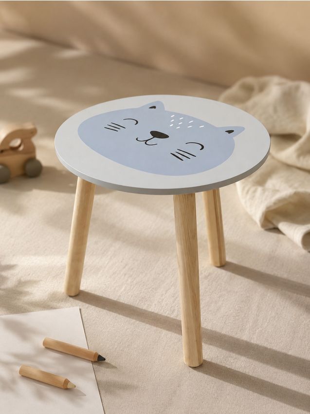 Tavolino con motivo gatto - grigio chiaro