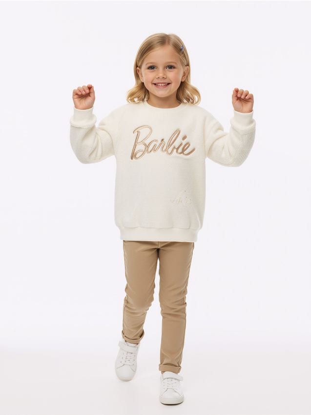 Sinsay - Hanorac crewneck Barbie - crem
