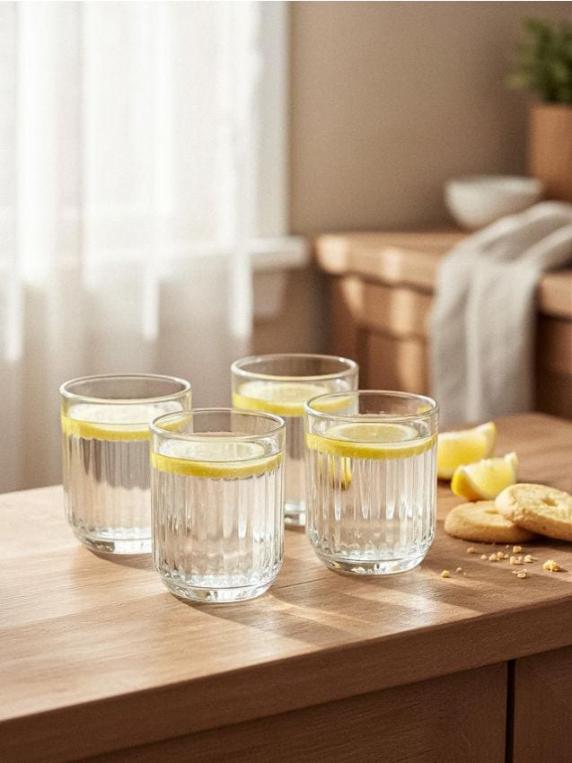 Sinsay - Rýhované poháre 4 ks - biela