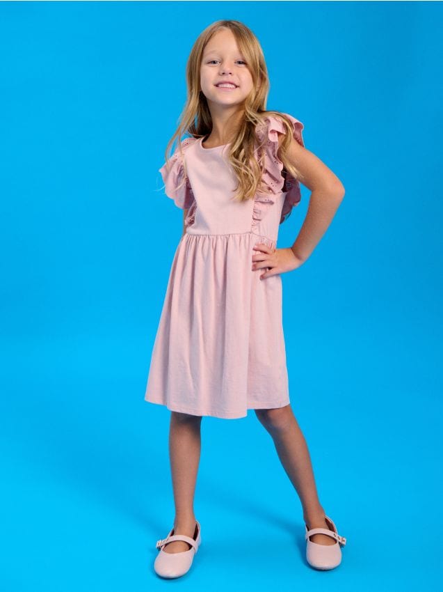 Sinsay - Rochie sport din bumbac - roz-pudră