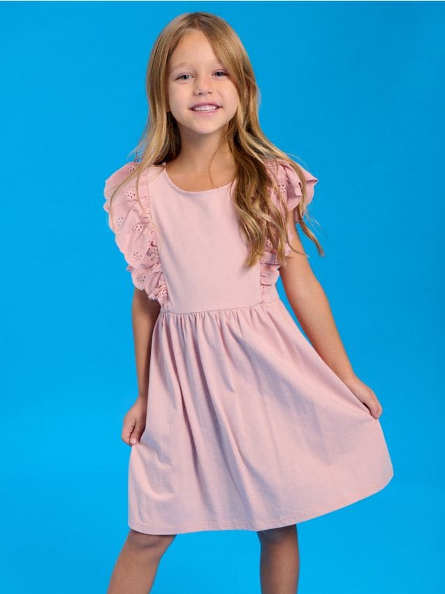 Sinsay - Rochie sport din bumbac - roz-pudră