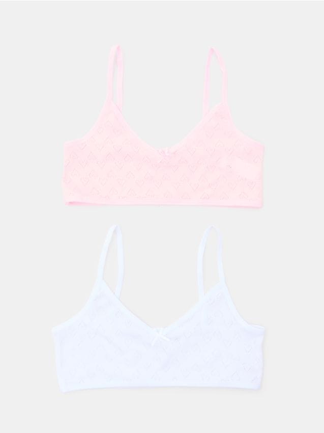 Sinsay - Topuri tip bustieră din bumbac cu motiv inimioare 2 pack - multicolor