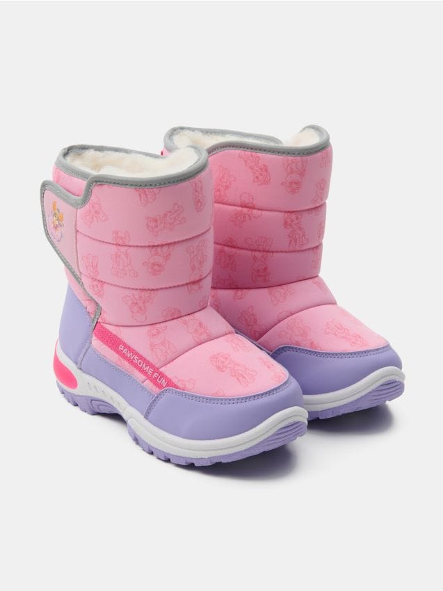 Sinsay - Cizme de zăpadă căptușite cu lână și talpă luminoasă PAW Patrol - roz-pastel