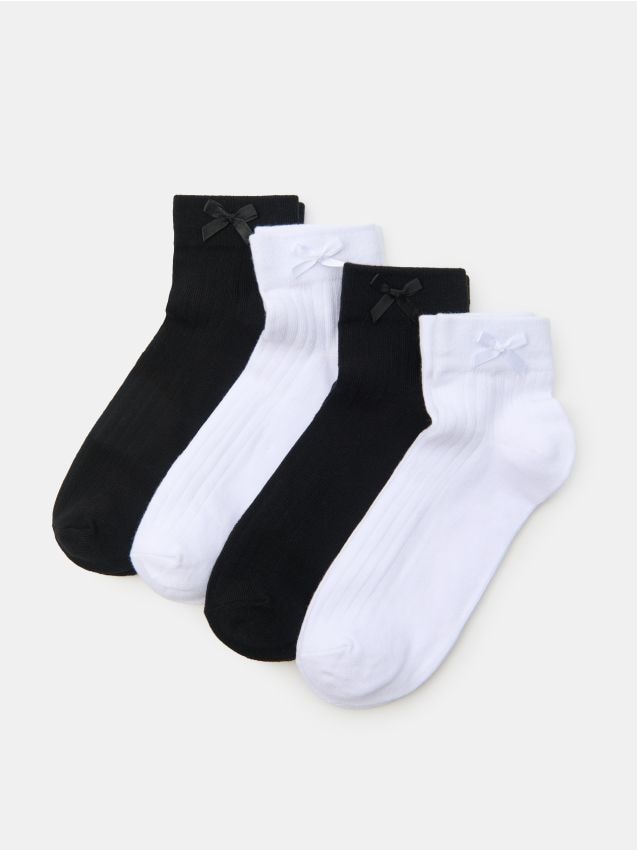 Sinsay - Prążkowane skarpetki 4 pack - biały