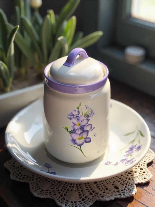 Sinsay - Keramická nádoba na potraviny - orchideová