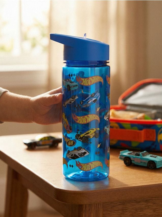 Sinsay - Sticlă de apă cu mâner și pai Hot Wheels - multicolor