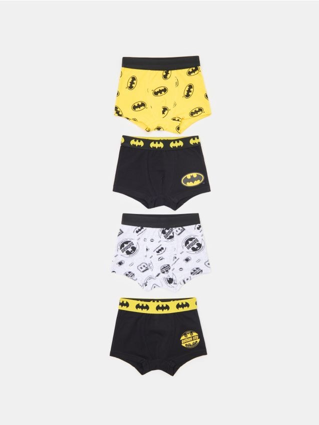 Sinsay - Boxeri din Bumbac cu Imprimeu Batman 4 Buc - galben