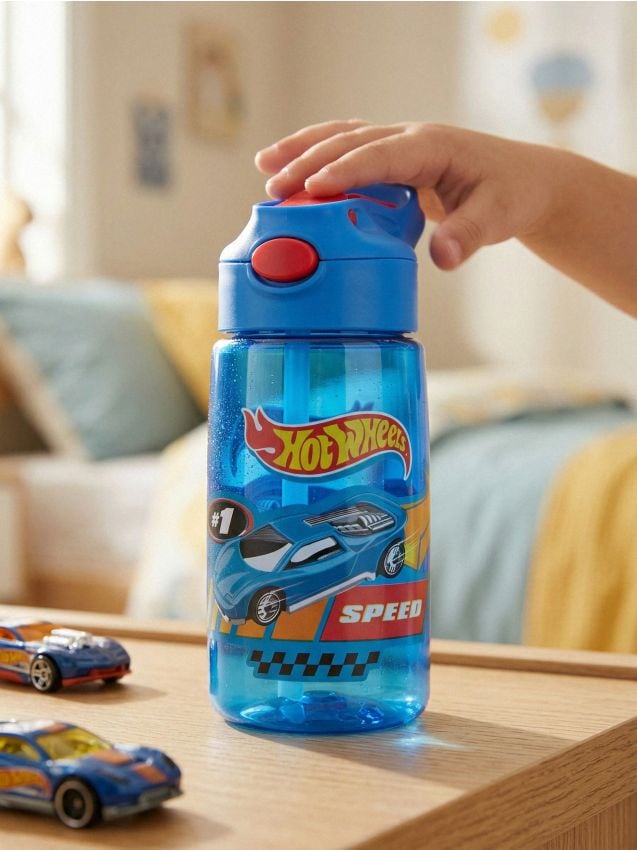 Sinsay - Sticlă de apă cu mâner și pai Hot Wheels - multicolor