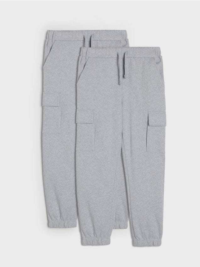 Sinsay - Set de 2 perechi de pantaloni sport jogger - gri deschis