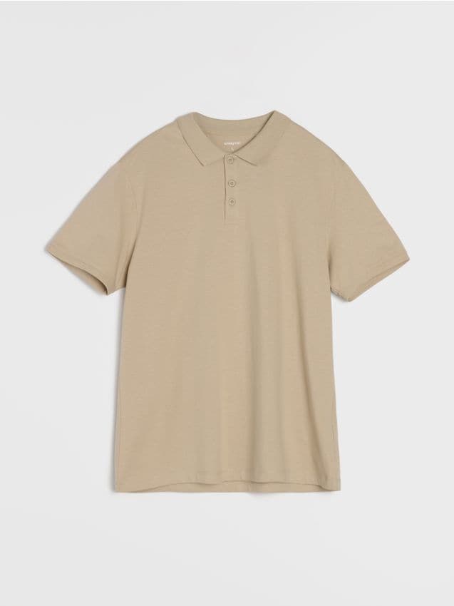 Sinsay - Bawełniane polo - beżowy