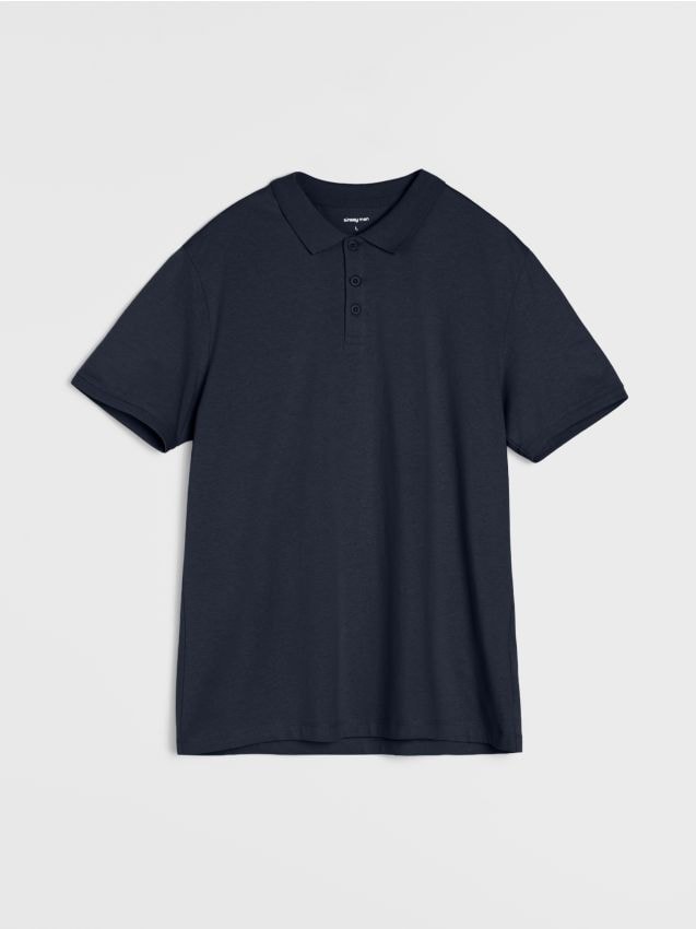 Sinsay - Bawełniane polo - granatowy