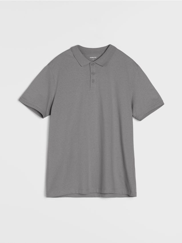 Sinsay - Polo din bumbac - gri-neutru