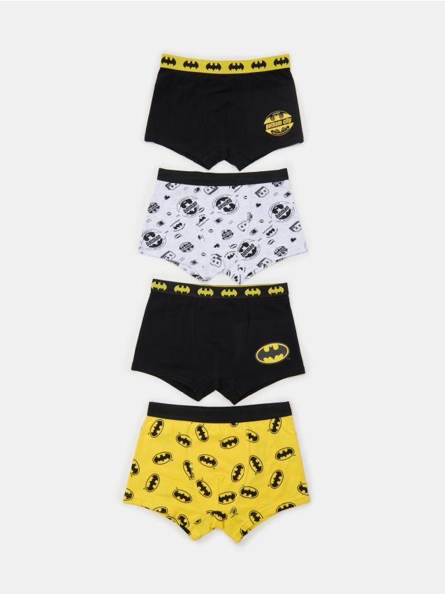 Sinsay - Boxeri din Bumbac cu Imprimeu Batman 4 Buc - galben