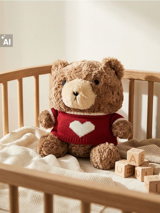 Sinsay - Ursuleț de pluș cu pulover cu motiv de inimă - multicolor