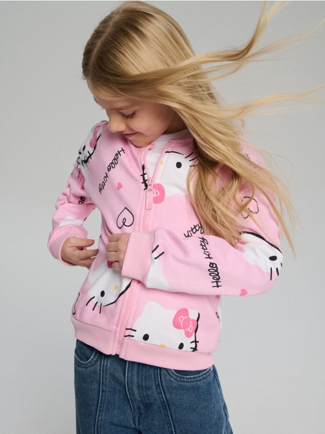Sinsay - Bomber mikina Hello Kitty - pastelová ružová