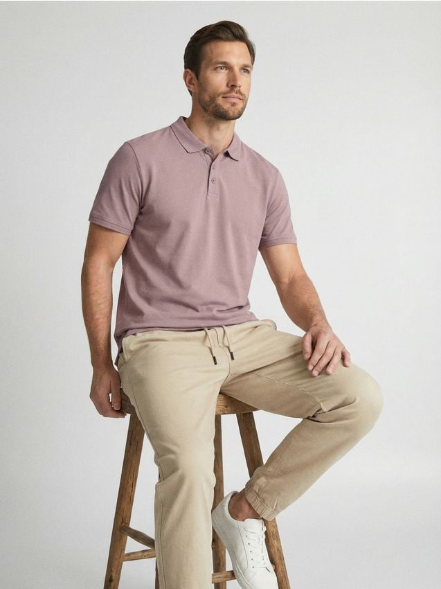 Polo in cotone - rosa pastello