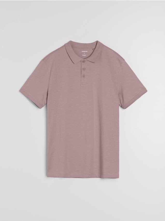 Sinsay - Bawełniana koszulka polo - różowy