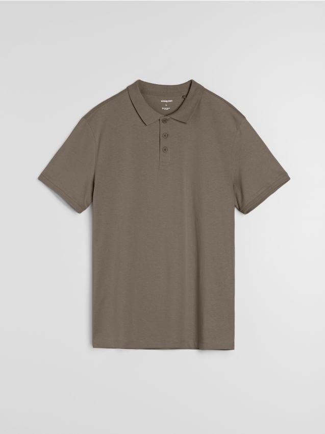 Sinsay - Tricou polo din bumbac - cafeniu