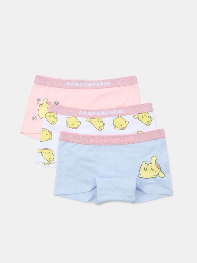 Sinsay - Boxeri din bumbac PomPomPurin cu bandă elastică cu sclipici, pachet de 3 - multicolor