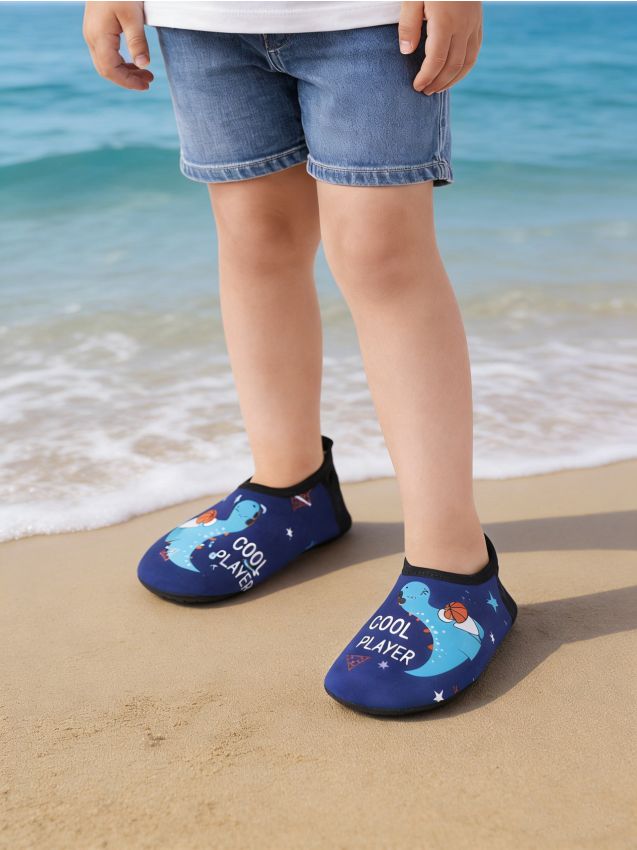 Sinsay - Pantofi de plajă cu motiv de dinozaur - albastru