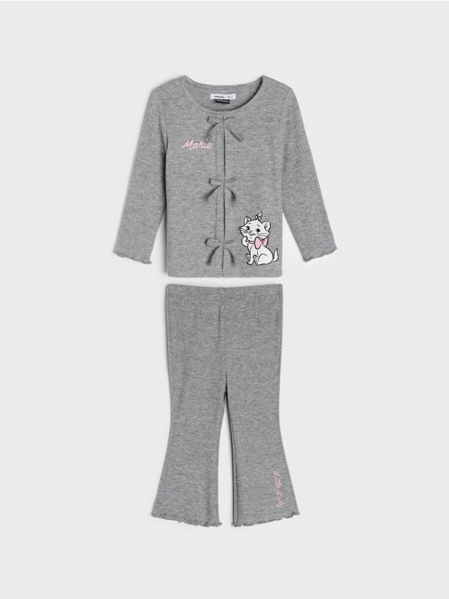 Sinsay - Set: tricou și colanți cu viscoză Marie - gri deschis
