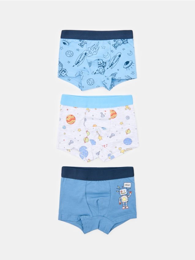 Sinsay - Boxeri din bumbac cu motiv cosmic 3 pack - multicolor