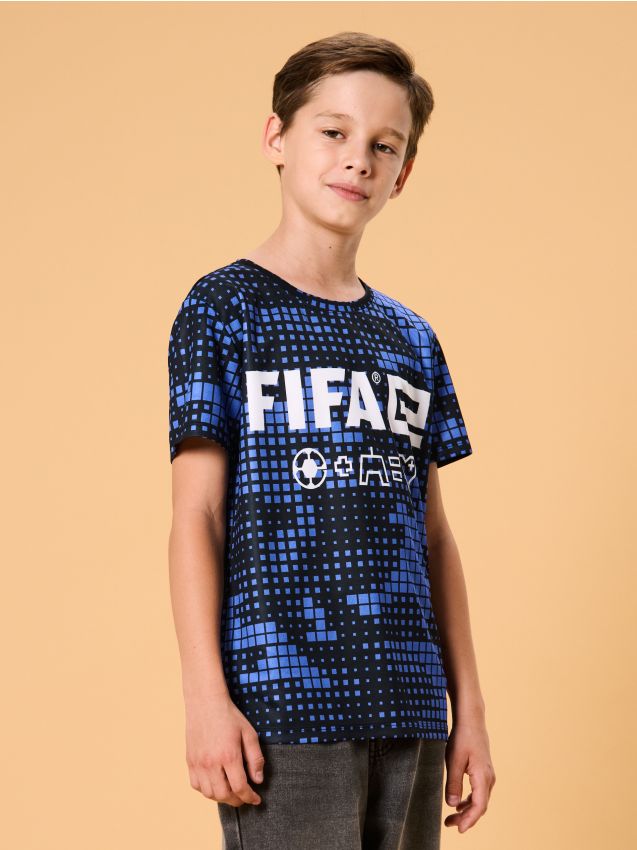 Sinsay - Tricou cu imprimeu FIFA - indigo