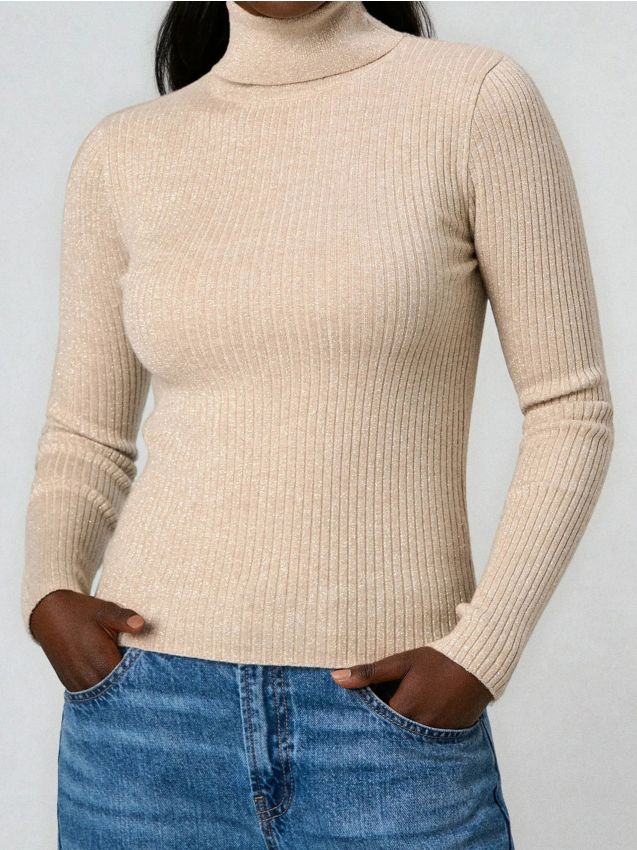 Sinsay - Prúžkovaný pletený sveter - zlatá