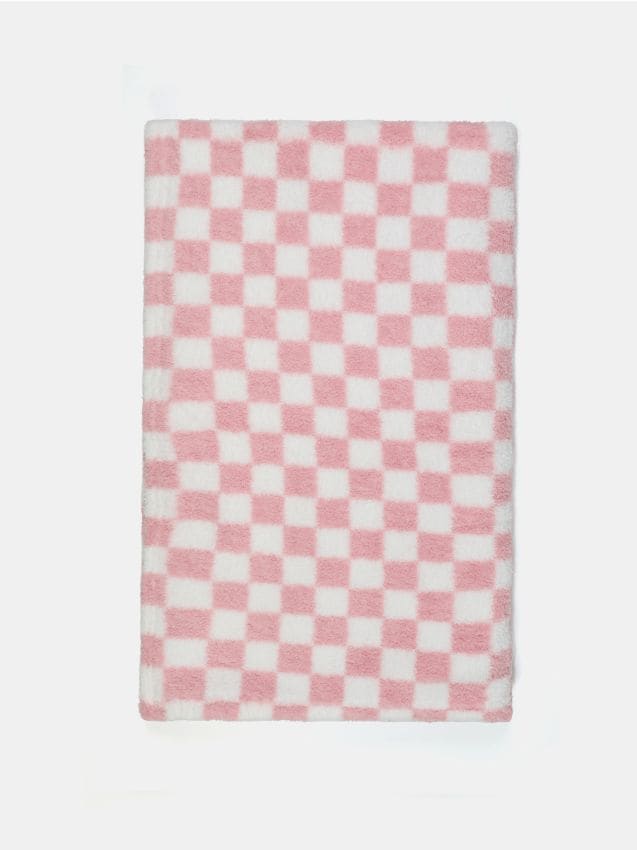 Sinsay - Deka so šachovnicovým vzorom - pastelová ružová