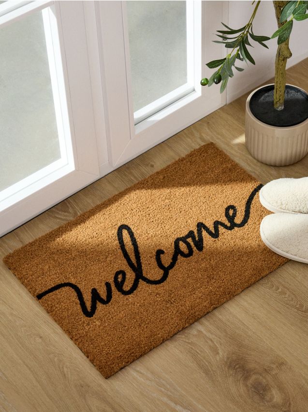 Sinsay - Preș de intrare cu inscripția Welcome - bej