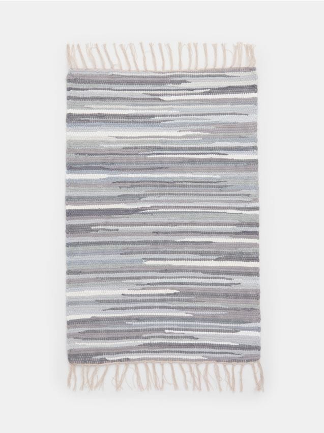 Passatoia a righe in cotone - grigio chiaro