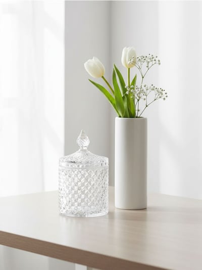 Γυάλινο κουτί αποθήκευσης με καπάκι