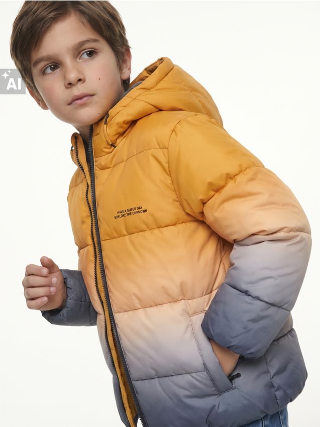 Sinsay - Geacă puffer ombre cu elemente reflectorizante - multicolor